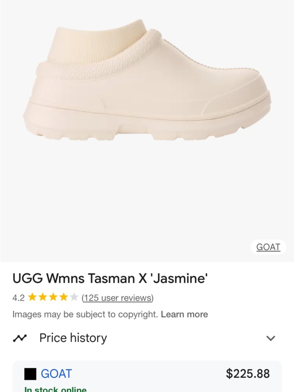 UGG Womens Tasman X Slip-On in Jasmine Cream